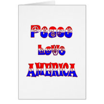 Amour Amérique de paix Carte De Vœux