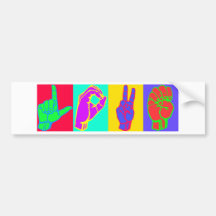 AMOUR Andy Warhol de langue des signes Autocollants Pour Voiture