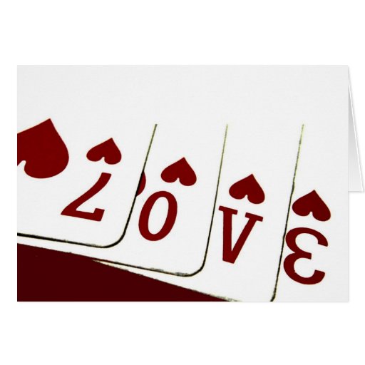 Amour dans des cartes de jeu de coeur