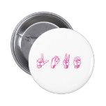 Amour dans le rose de langue des signes pin's