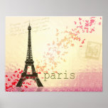 Amour dans Tour Eiffel de Paris Affiche