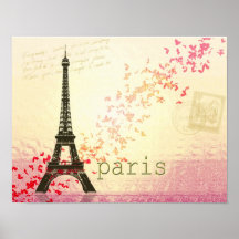 Amour dans Tour Eiffel de Paris Affiche