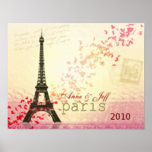 Amour dans Tour Eiffel de Paris Posters