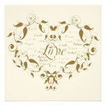 Amour dans tout faire-part de mariage d'or de lang