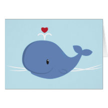 Amour de baleine carte de vœux