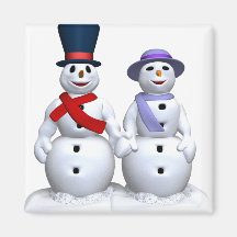 Amour de bonhomme de neige aimant
