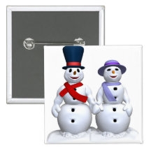Amour de bonhomme de neige badge