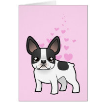 Amour de bouledogue français carte de vœux