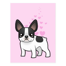 Amour de bouledogue français cartes postales