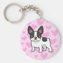 Amour de bouledogue français porte-clés