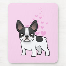 Amour de bouledogue français tapis de souris