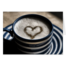 Amour de café carte de vœux