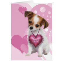 Amour de chiot Valentine Cartes De Vœux