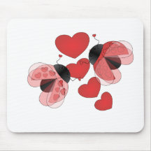 Amour de coccinelle tapis de souris