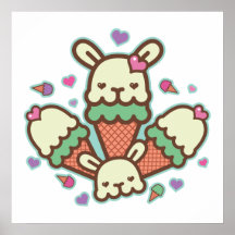 amour de cône de lapin affiches