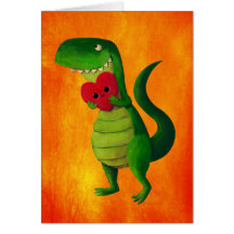 Amour de dinosaure de RAWR Carte De Vœux