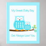 Amour de HIBOU toujours vous (bleu) MUREZ LA COPIE posters