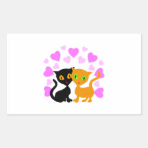 Amour de Kitty Autocollant En Rectangle