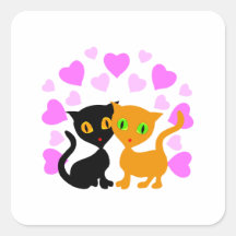 Amour de Kitty Autocollants Carrés