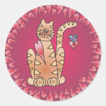AMOUR de KITTY par SHARON SHARPE Adhésif Rond