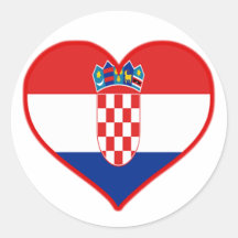 Amour de la Croatie Adhésifs Ronds