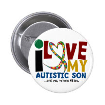 Amour de l'AUTISME I mon fils autiste 2 Badge