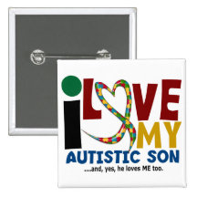Amour de l'AUTISME I mon fils autiste 2 Badges Avec Agrafe