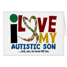 Amour de l'AUTISME I mon fils autiste 2 Carte De Vœux