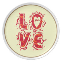 Amour de lettres - plat personnalisable assiettes pour soirée