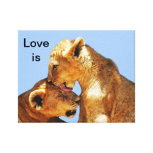 Amour de lion de bébé impression sur toile