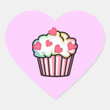 Amour de petit gâteau autocollant en cœur