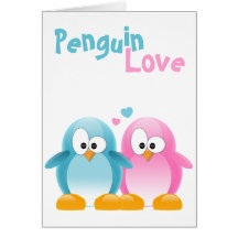 Amour de pingouin carte de vœux