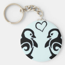Amour de pingouin porte-clefs
