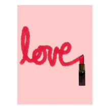 Amour de rouge à lèvres cartes postales