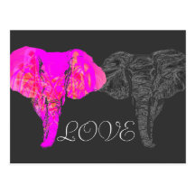 AMOUR D'ÉLÉPHANT CARTE POSTALE
