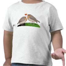 Amour d'oiseau de rouge-gorge t-shirts