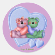 Amour d'ours de nounours de coeurs autocollants