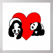 Amour d'ours panda posters