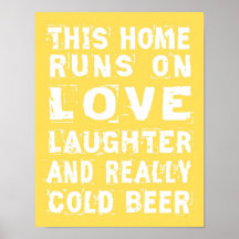 Amour et affiche de bière froide