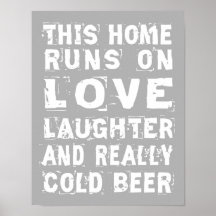 Amour et bière froide affiches