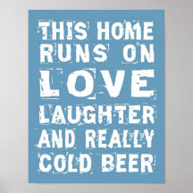 Amour et bière froide affiches