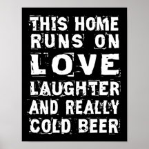 Amour et bière froide affiches