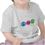 Amour et bonheur de paix t-shirts
