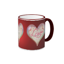 AMOUR et DENTELLE de COEURS de CUPIDON par SHARON  Mugs