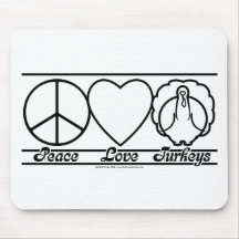 Amour et dindes de paix tapis de souris