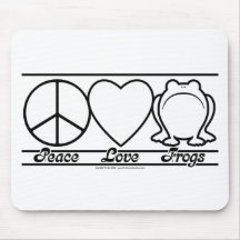 Amour et grenouilles de paix tapis de souris