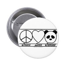 Amour et pandas de paix badge avec épingle