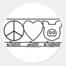 Amour et Piggies de paix Autocollant