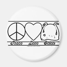 Amour et poulpes de paix aimants