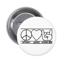 Amour et RockOn de paix Badge Avec Épingle
